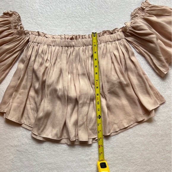 Skylar + Madison Crop Top Boho Off The Shoulder Flowy Dusty Pink Women's Size S - Picture 6 of 12